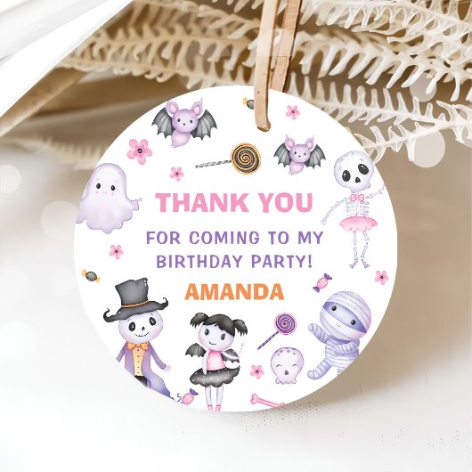 Spooky Halloween Ghost 1st Birthday Party Bedankjes Labels
