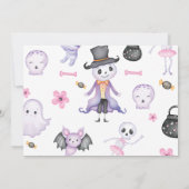 Spooky Halloween Ghost 1st Birthday Party Foto Kaart (Achterkant)