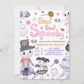 Spooky Halloween Ghost 1st Birthday Party Kaart (Voorkant)