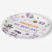 Spooky Halloween Ghost 1st Birthday Party Papieren Bordje (Gekanteld)