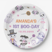 Spooky Halloween Ghost 1st Birthday Party Papieren Bordje (Voorkant)