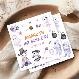 Spooky Halloween Ghost 1st Birthday Party Servet