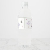 Spooky Halloween Ghost 1st Birthday Party Waterfles Etiket (Achterkant)