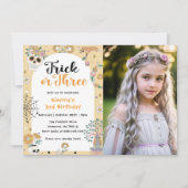 Spooky Halloween Ghost 3e Verjaardag Foto Kaart (Voorkant)