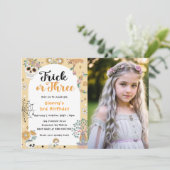 Spooky Halloween Ghost 3e Verjaardag Foto Kaart (Staand voorkant)