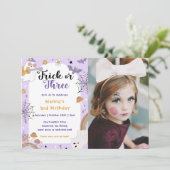 Spooky Halloween Ghost 3e Verjaardag Party Foto Kaart (Staand voorkant)