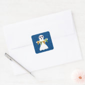 Spooky Halloween Ghost Boo Vierkante Sticker (Envelop)