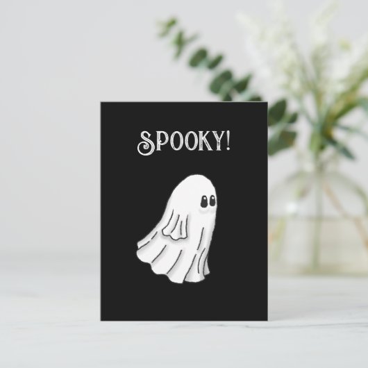 Spooky Halloween Ghost Briefkaart (Staand voorkant)