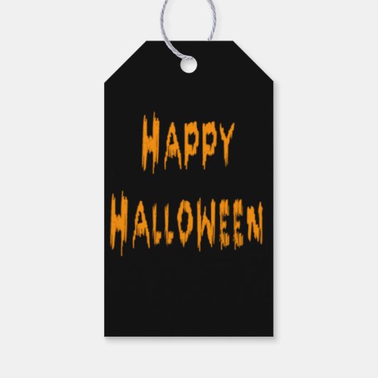 Spooky Halloween Ghost Cat Bat Haunted House Cadeaulabel (Achterkant)