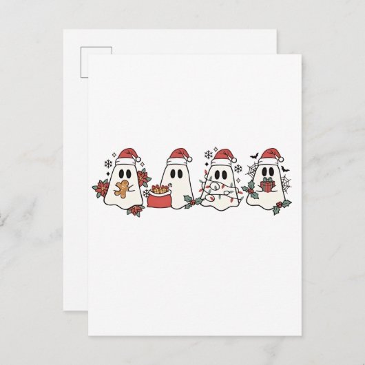 Spooky Halloween Ghost Christmas Lovers Uitnodiging Briefkaart (Voorkant / Achterkant)