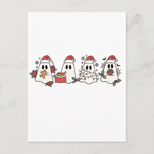 Spooky Halloween Ghost Christmas Lovers Uitnodiging Briefkaart (Voorkant)