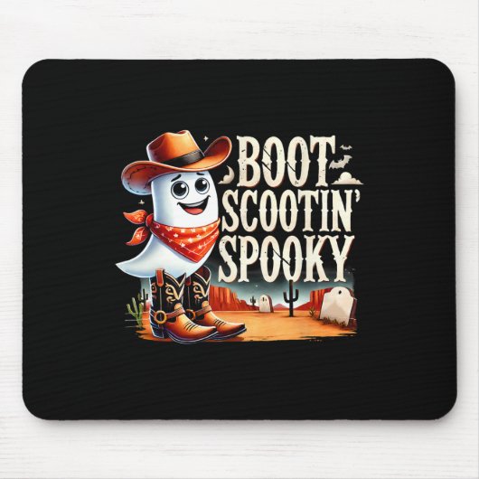 Spooky Halloween Ghost Cowboy Ghost Western Muismat (Voorkant)