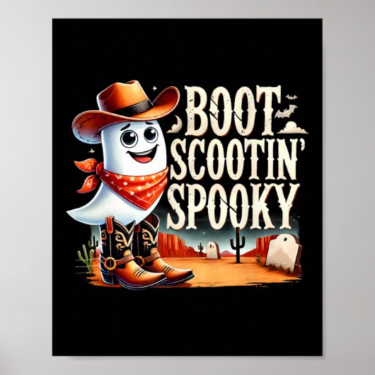 Spooky Halloween Ghost Cowboy Ghost Western Poster (Voorkant)