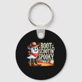Spooky Halloween Ghost Cowboy Ghost Western Sleutelhanger (Voorkant)