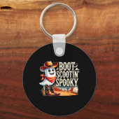 Spooky Halloween Ghost Cowboy Ghost Western Sleutelhanger (Voorkant)