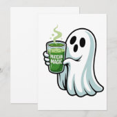Spooky Halloween Ghost Drink Matcha Drink Aankondiging (Voorkant / Achterkant)