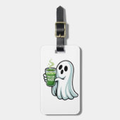 Spooky Halloween Ghost Drink Matcha Drink Bagagelabel (Voorkant verticaal)