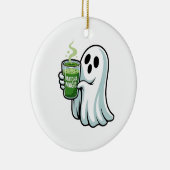 Spooky Halloween Ghost Drink Matcha Drink Keramisch Ornament (Rechts)