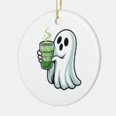 Spooky Halloween Ghost Drink Matcha Drink Keramisch Ornament (Links)