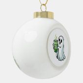 Spooky Halloween Ghost Drink Matcha Drink Keramische Bal Ornament (Links)