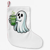 Spooky Halloween Ghost Drink Matcha Drink Kleine Kerstsok (Voorkant)