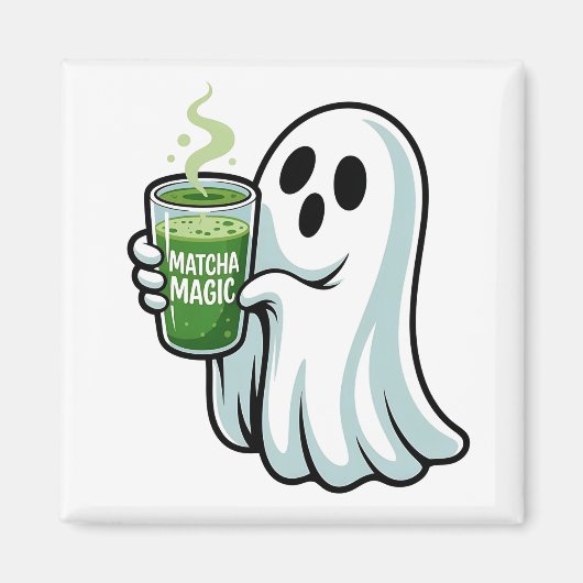 Spooky Halloween Ghost Drink Matcha Drink Magneet (Voorkant)