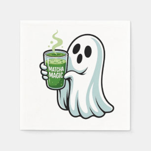 Spooky Halloween Ghost Drink Matcha Drink Servet