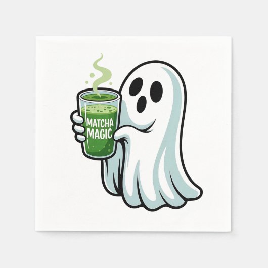 Spooky Halloween Ghost Drink Matcha Drink Servet (Voorkant)