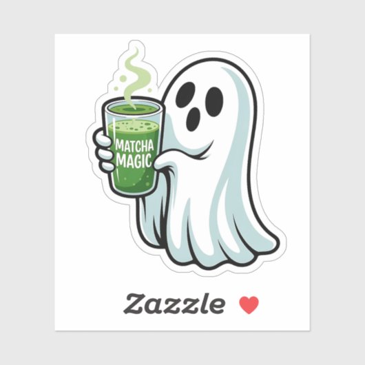 Spooky Halloween Ghost Drink Matcha Drink Sticker (Vel)