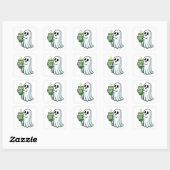 Spooky Halloween Ghost Drink Matcha Drink Vierkante Sticker (Vel)