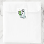 Spooky Halloween Ghost Drink Matcha Drink Vierkante Sticker (Tas)
