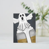 Spooky Halloween Ghost Feestdagenkaart (Staand voorkant)