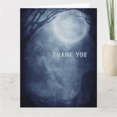 Spooky Halloween Ghost Full Moon bij nacht Bedankkaart (Voorkant)
