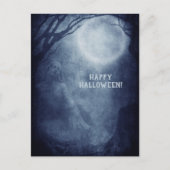Spooky Halloween Ghost Full Moon bij nacht Briefkaart (Voorkant)
