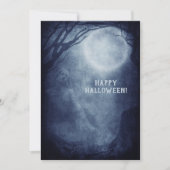 Spooky Halloween Ghost Full Moon bij nacht Kaart (Voorkant)