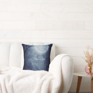 Spooky Halloween Ghost Full Moon bij nacht Kussen