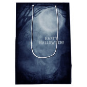 Spooky Halloween Ghost Full Moon bij nacht Medium Cadeauzakje (Achterkant)