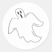 Spooky Halloween Ghost Haunted House Party Kostuum Ronde Sticker (Voorkant)
