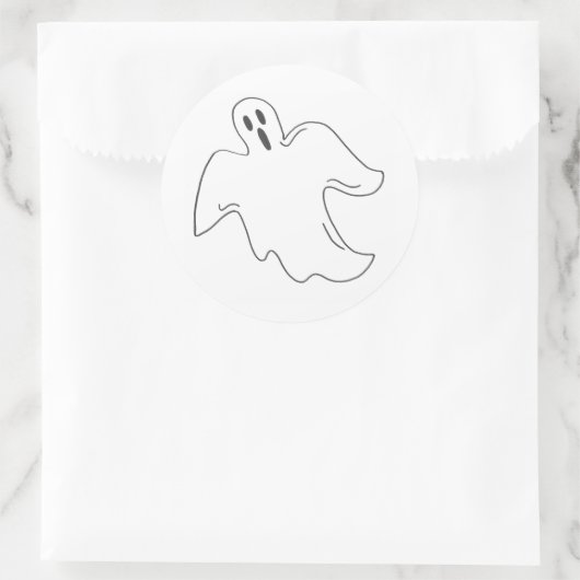 Spooky Halloween Ghost Haunted House Party Kostuum Ronde Sticker (Tas)