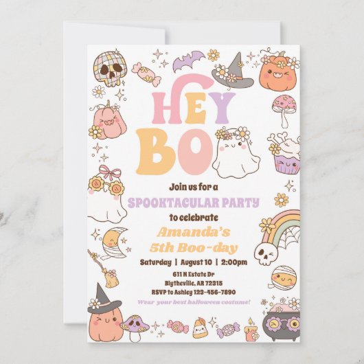 Spooky Halloween Ghost Invitation Kaart (Voorkant)