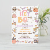 Spooky Halloween Ghost Invitation Kaart (Staand voorkant)