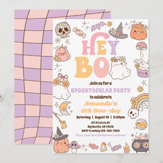 Spooky Halloween Ghost Invitation Kaart (Voorkant / Achterkant)