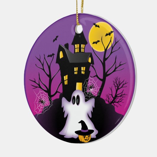 Spooky Halloween Ghost Keramisch Ornament (Links)
