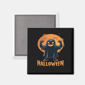 Spooky Halloween Ghost met Full Moon Design Magneet (Voorkant / Achterkant)