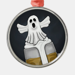 Spooky Halloween Ghost Metalen Ornament