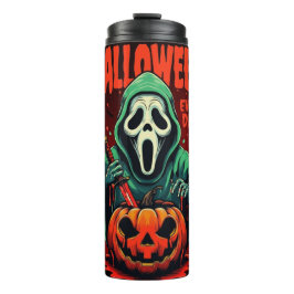 Spooky Halloween Ghost Pumpkin Thermal Mug Tumbler Thermosbeker