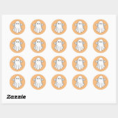 Spooky Halloween Ghost Ronde Sticker (Vel)