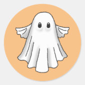 Spooky Halloween Ghost Ronde Sticker (Voorkant)