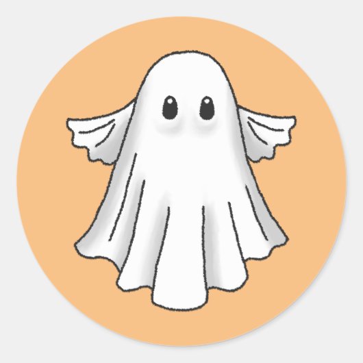 Spooky Halloween Ghost Ronde Sticker (Voorkant)