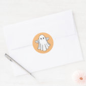 Spooky Halloween Ghost Ronde Sticker (Envelop)
